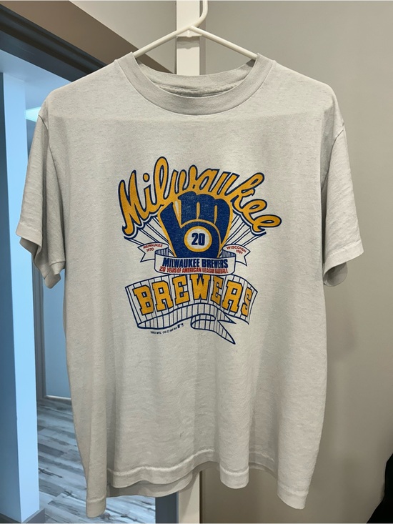 Other - Vintage Milwaukee Brewers White Graphic Tee - Men's Short Sleeve Shirt